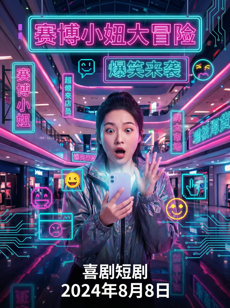 24小时更新视频在线观看免费 搞笑喜剧短剧 - 赛博小妞大冒险海报